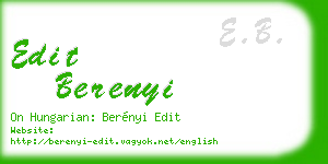 edit berenyi business card