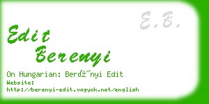 edit berenyi business card